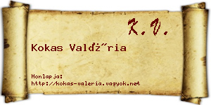 Kokas Valéria névjegykártya